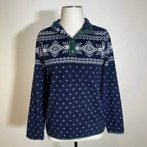 Vineyard Vines Printed Harbor Fleece 1/4 Pullover Boys Size Large L 16 Fair Isle